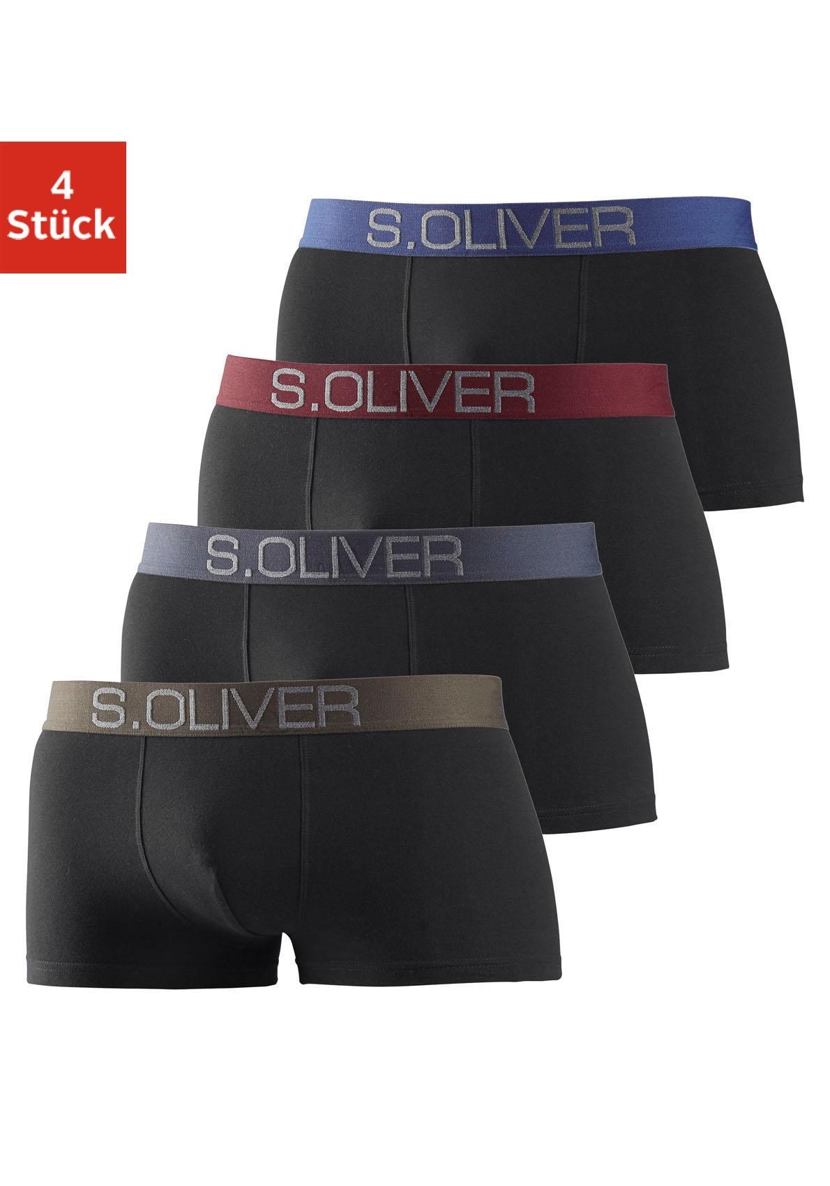 s.Oliver Hipster, (Packung, 4 St.), knapp sitzende Boxershorts für Herren aus Baumwoll-Mix