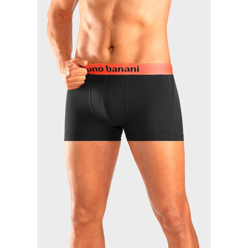 Bruno Banani Boxer »Boxershorts für Herren«, (Packung, 4 St.), mit farbigen Marken-Schriftzug am Bündchen