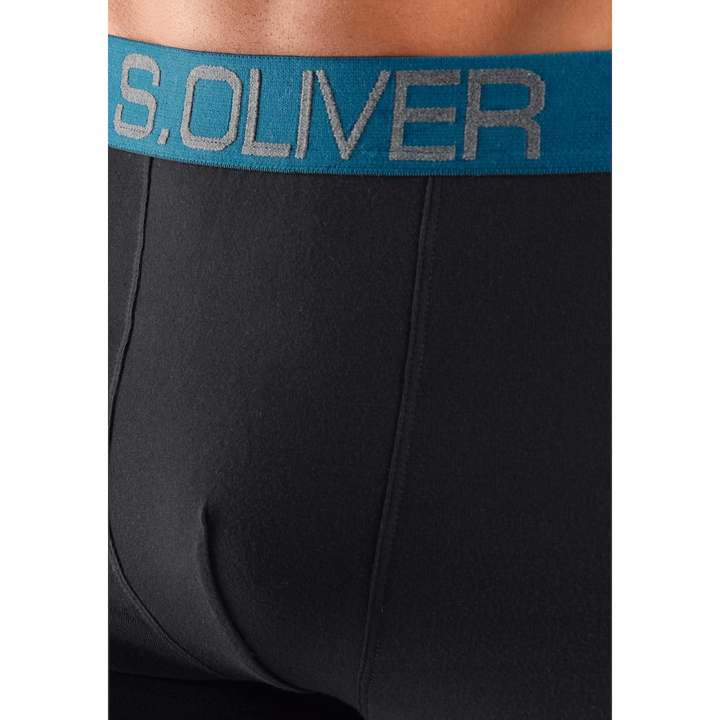 s.Oliver Boxer »Boxershorts für Herren«, (Packung, 4 St.), mit kontrastfarbenem Webbund