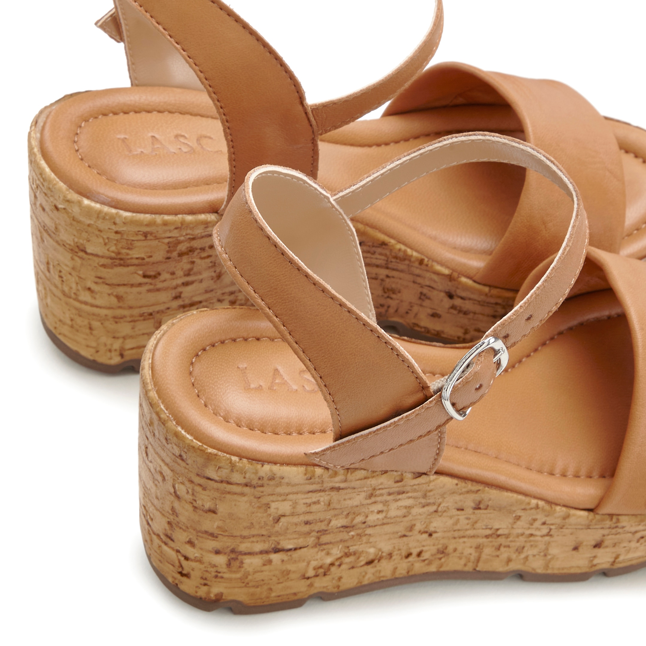 LASCANA Sandalette »Sommerschuh«  Sandale, Sommerschuh, offener Schuh aus Leder mit Keilabsatz