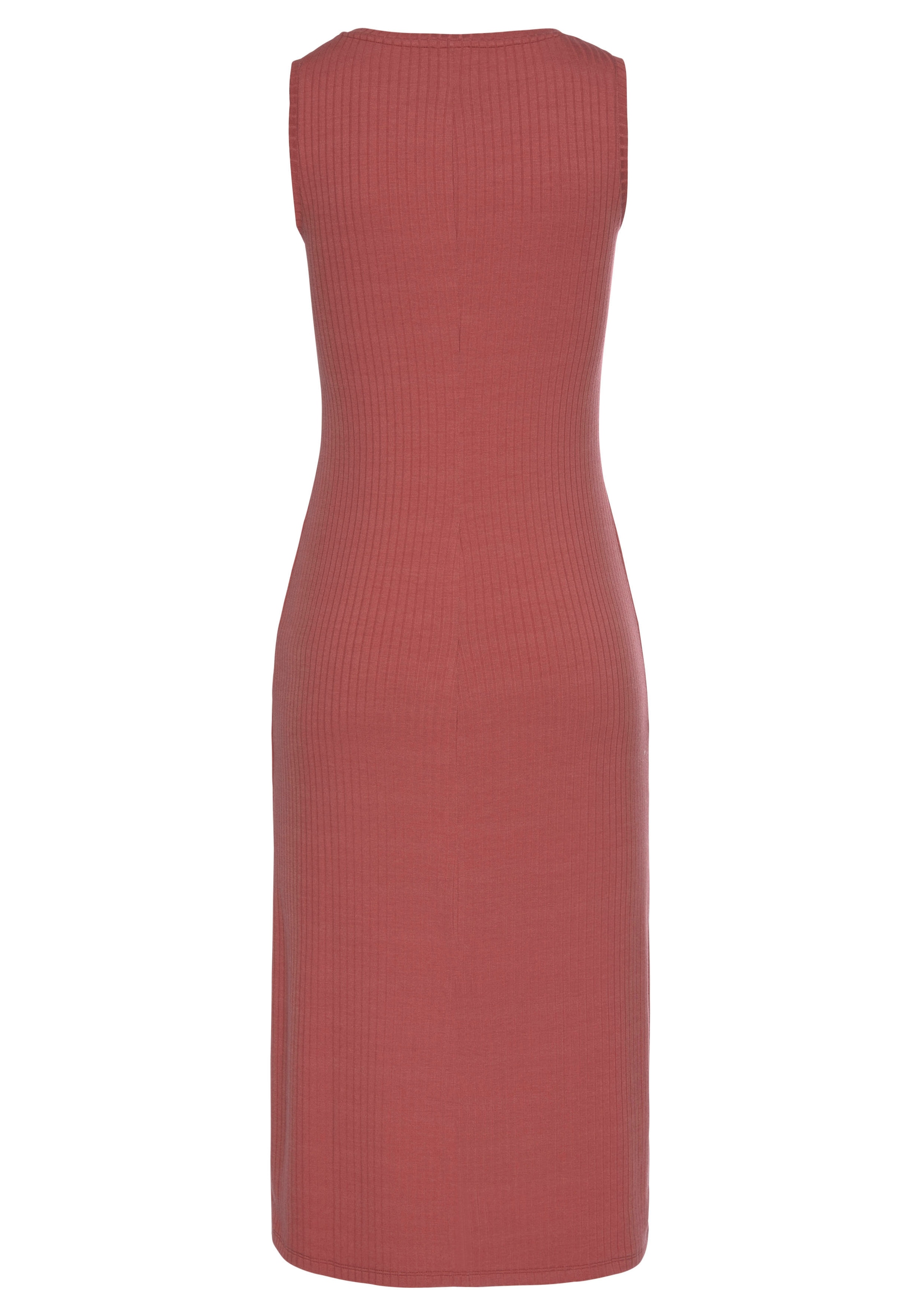 LASCANA Midikleid, aus Rippware, figurbetont, Sommerkleid, Basic