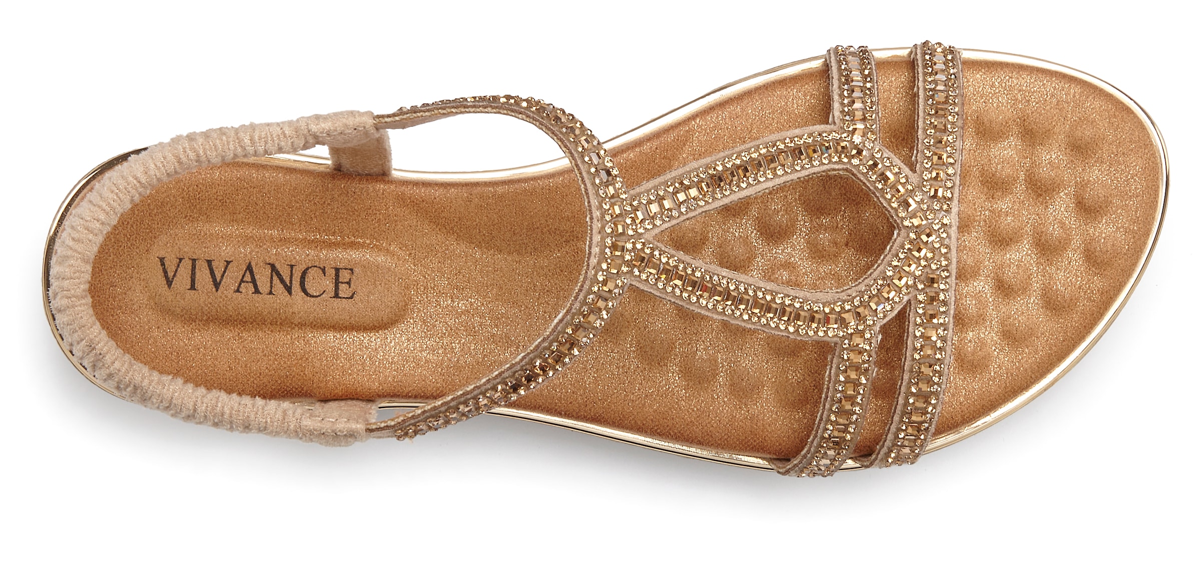Vivance Sandale »Sandalette, Sommerschuh,«  mit Glitzer Verzierungen und elastischen Riemchen