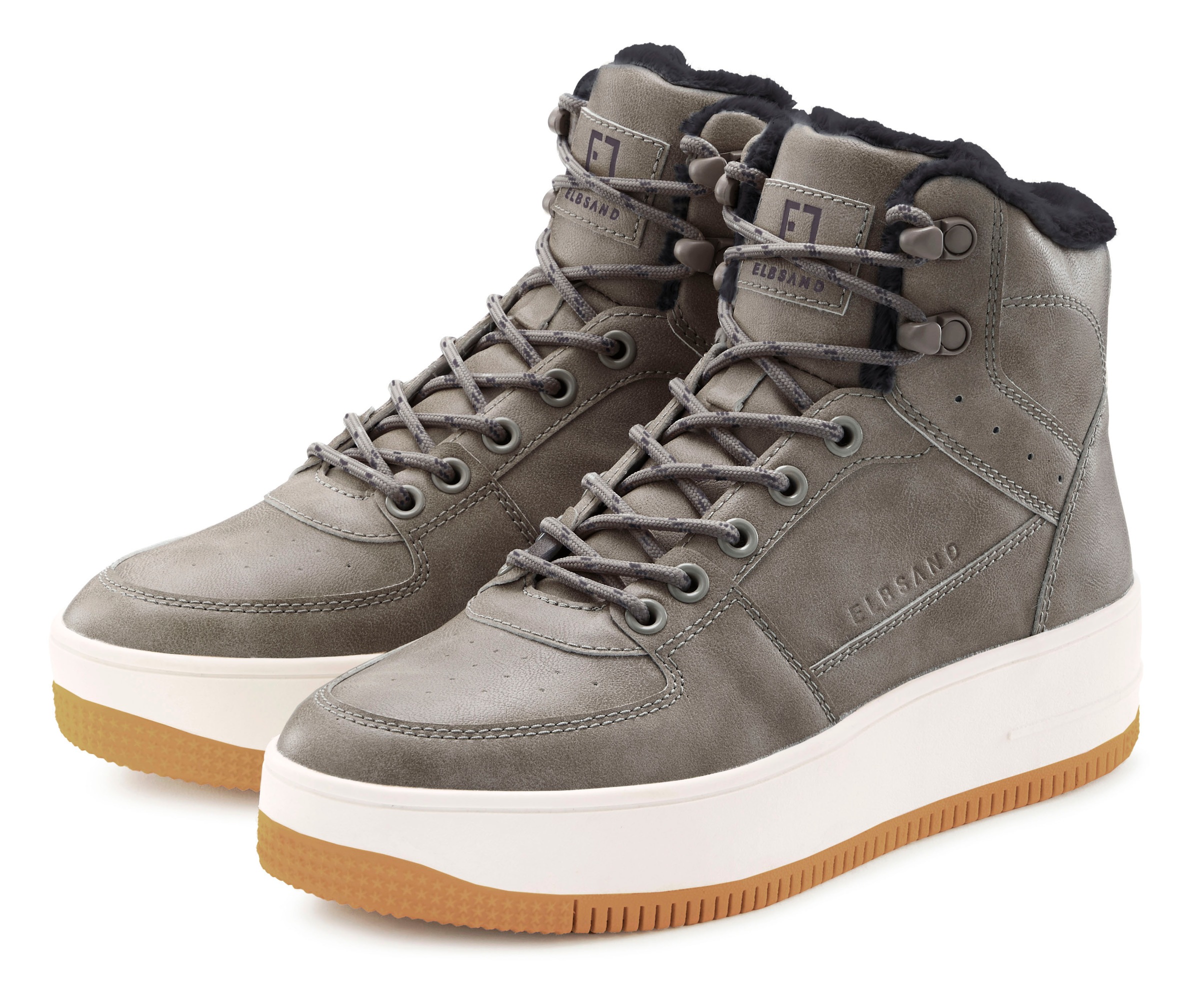 Elbsand Sneaker mit kuscheligem Warmfutter, Freizeitschuh, Halbschuh, High Top Sneaker