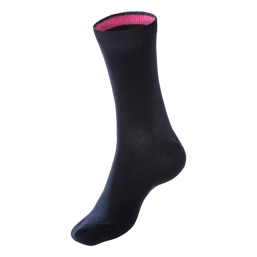 Bench. Basicsocken, (Dose, 4 Paar), mit farbigen Innenbündchen