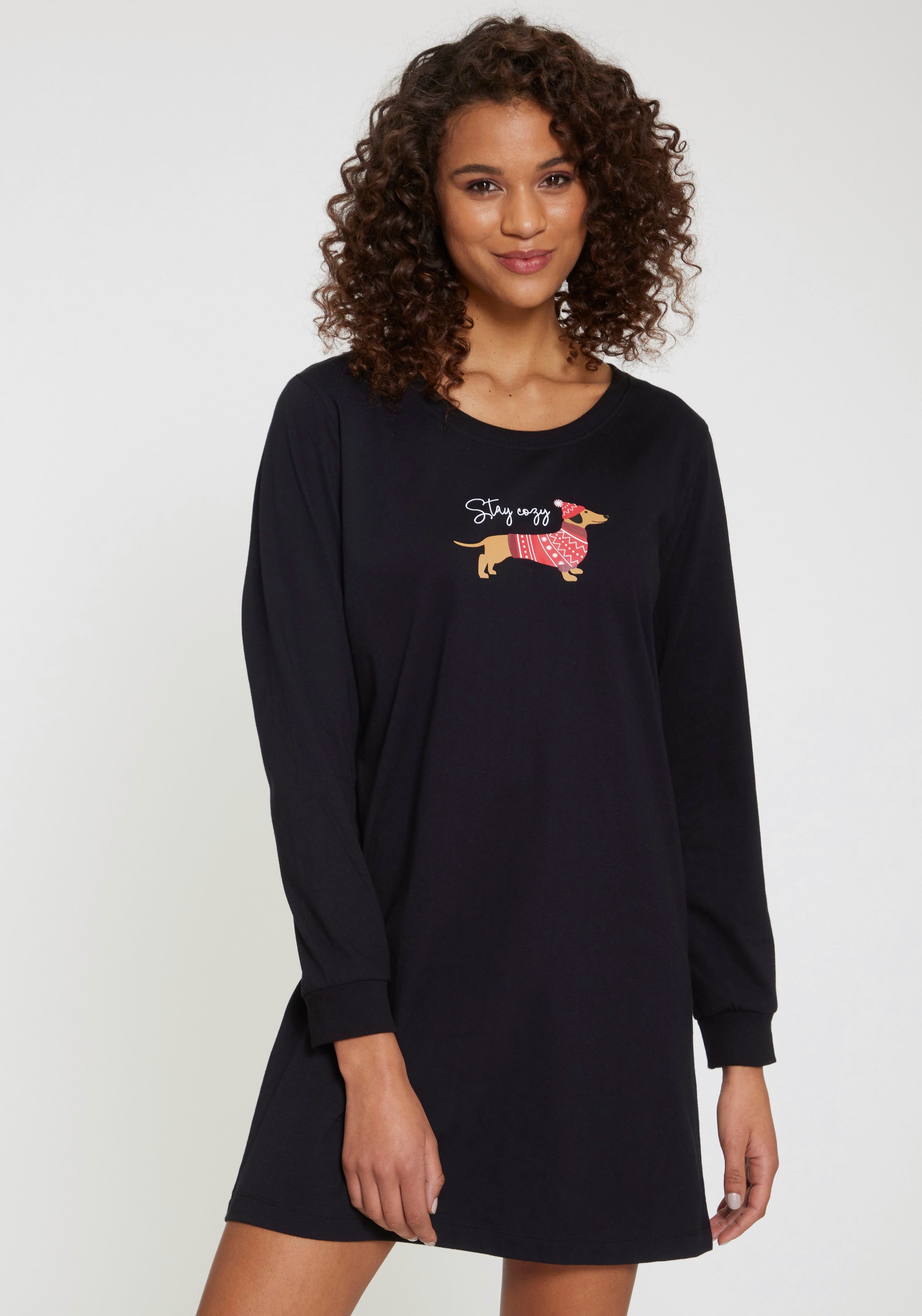 LASCANA Nachthemd 1 Stk. tlg. mit süssem Dackel-Motiv