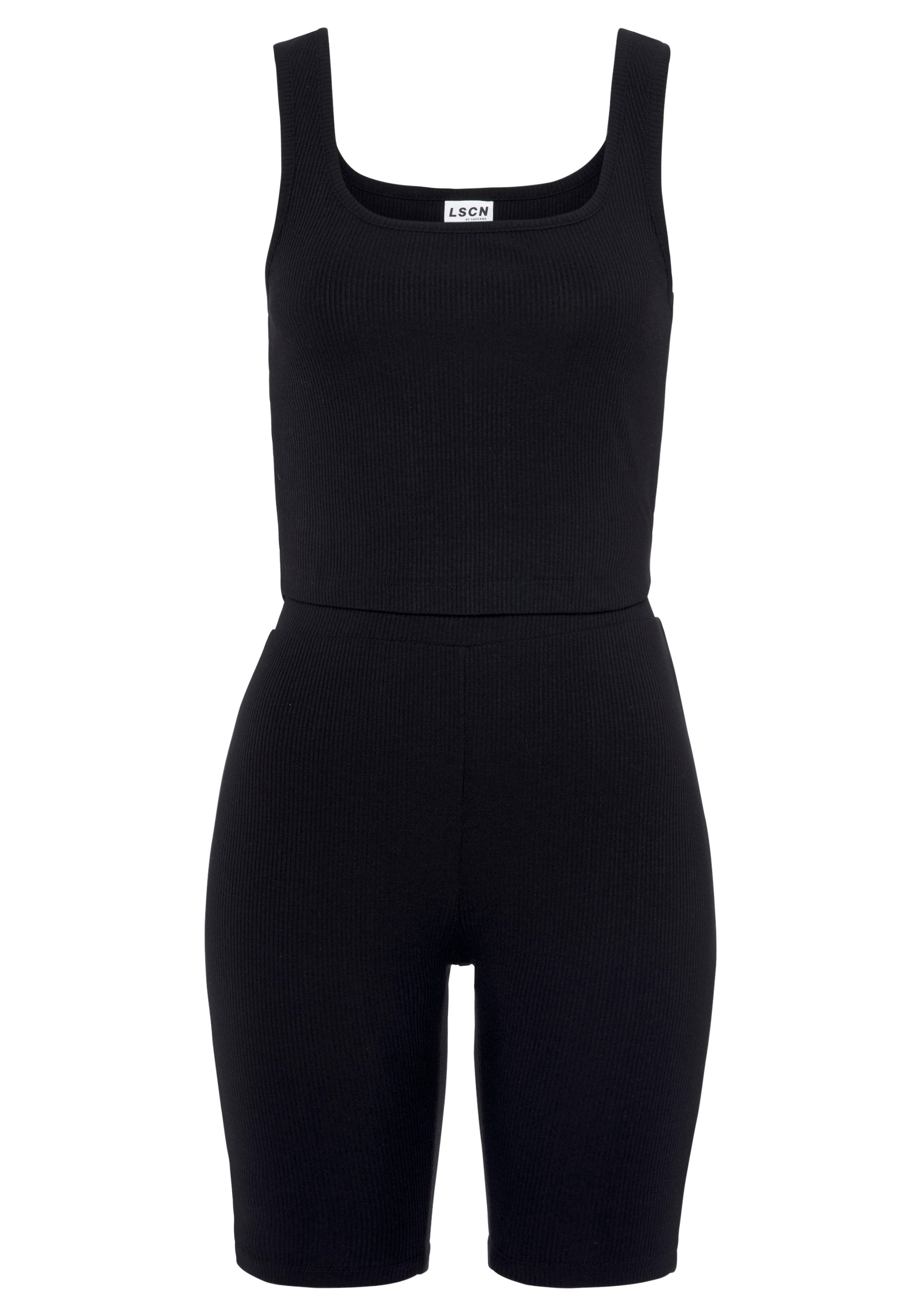 LASCANA Shorty, bestehend aus Top und Shorts aus Rippmaterial, Homewear-Set