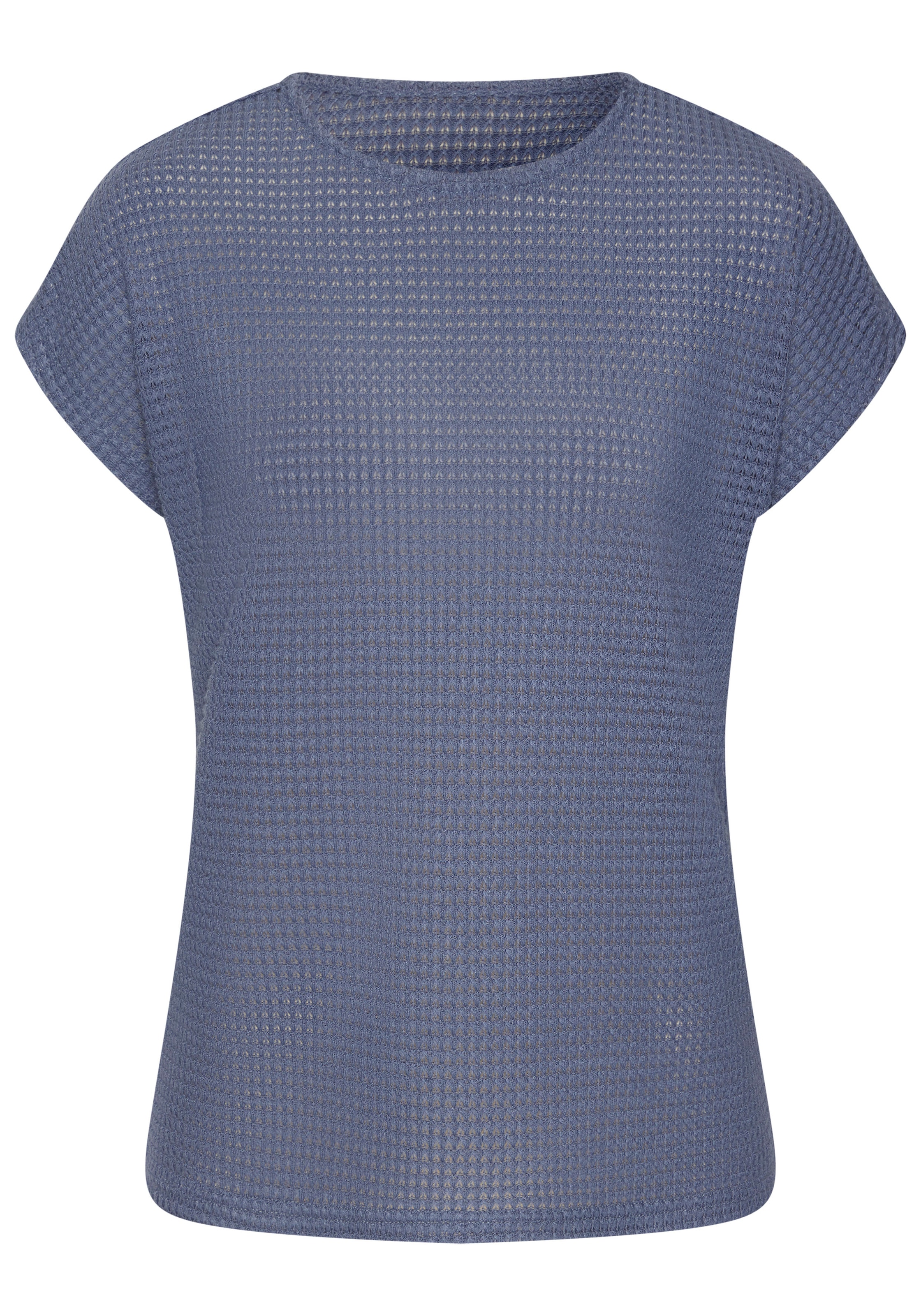 Vivance Kurzarmshirt »mit modischer Waffelstruktur«, aus bügelfreier Strickqualität