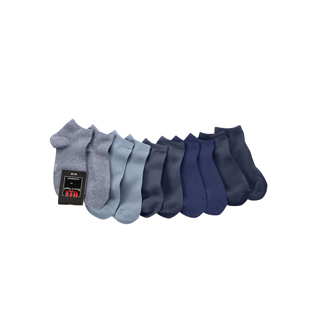 H.I.S Kurzsocken, (Packung, 10 Paar), mit verstärkter Ferse und Spitze