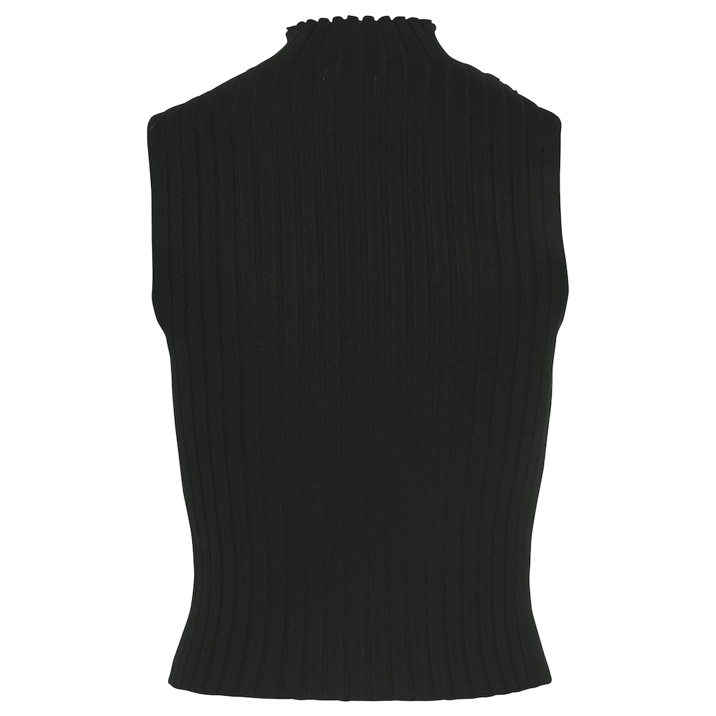 LASCANA Stricktop, aus weichem Rippstrick mit Stehkragen, modisch