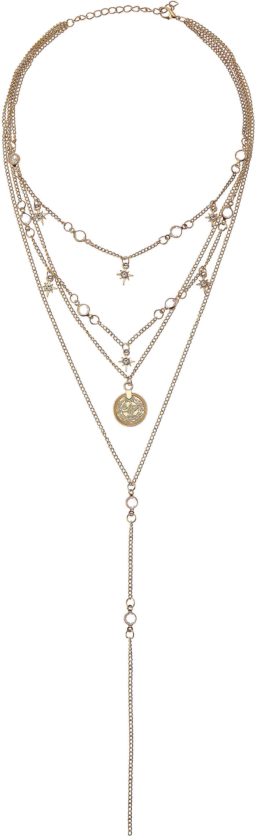 LASCANA Kette mit Anhänger »Lange Layer Halskette«, mehrreihiger Halsschmuck, lange Y Kette