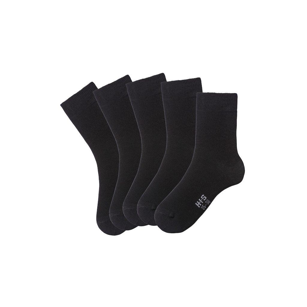 H.I.S Basicsocken, (Packung, 5 Paar), mit besonders weichem Bündchen