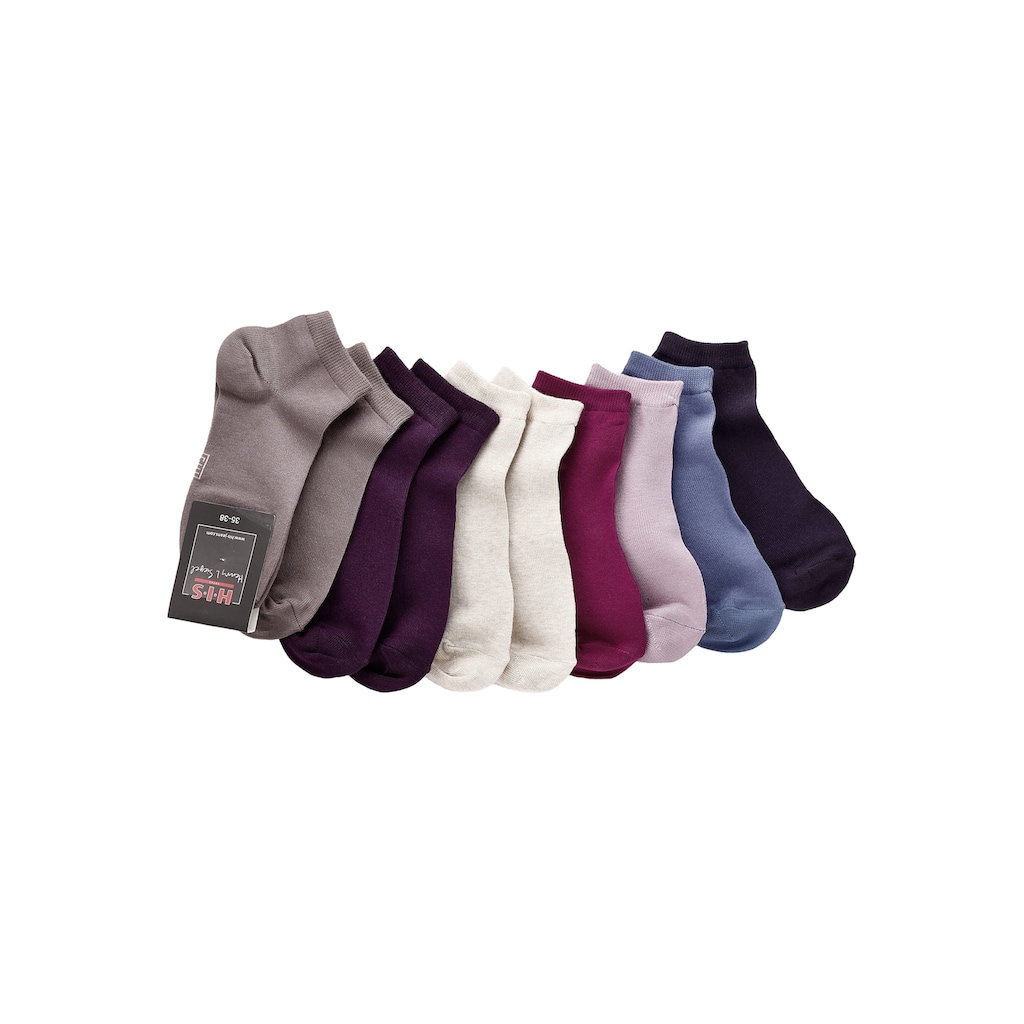 H.I.S Kurzsocken, (Packung, 10 Paar), mit verstärkter Ferse und Spitze