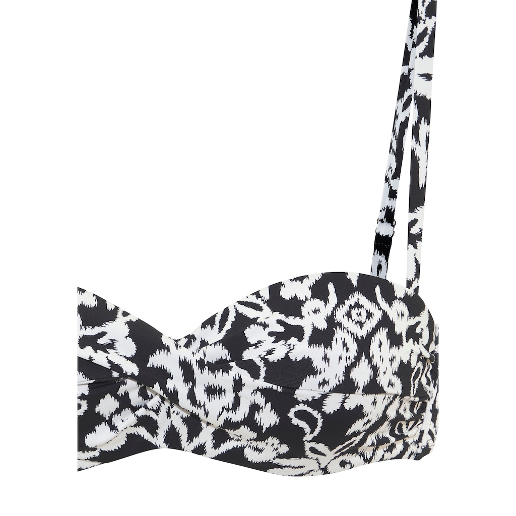LASCANA Bügel-Bandeau-Bikini-Top »Piper«, mit auffälligem Alloverprint