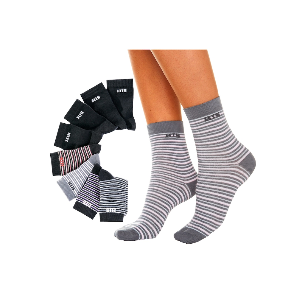 H.I.S Socken, (Packung, 8 Paar), geringelt und unifarben