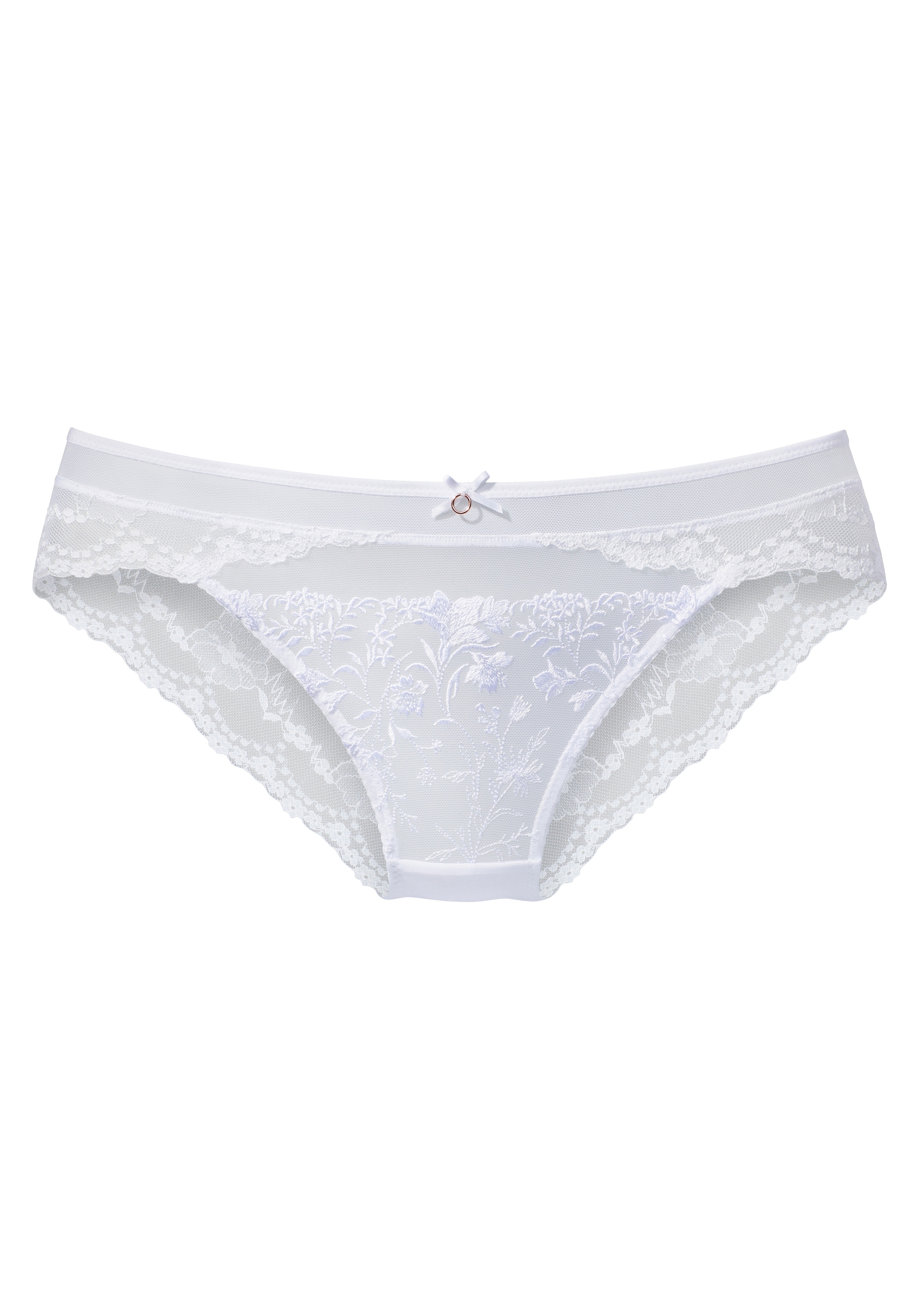 LASCANA Slip, aus Mesh mit zarter Blumenstickerei und edler Jacquardspitze