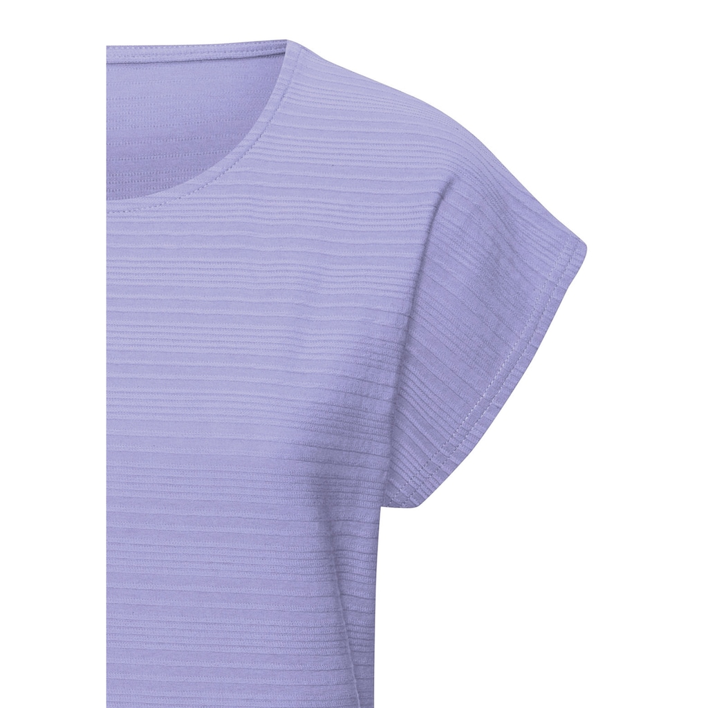 Vivance T-Shirt »mit modischer Streifenstruktur«, aus weicher Baumwoll-Qualität