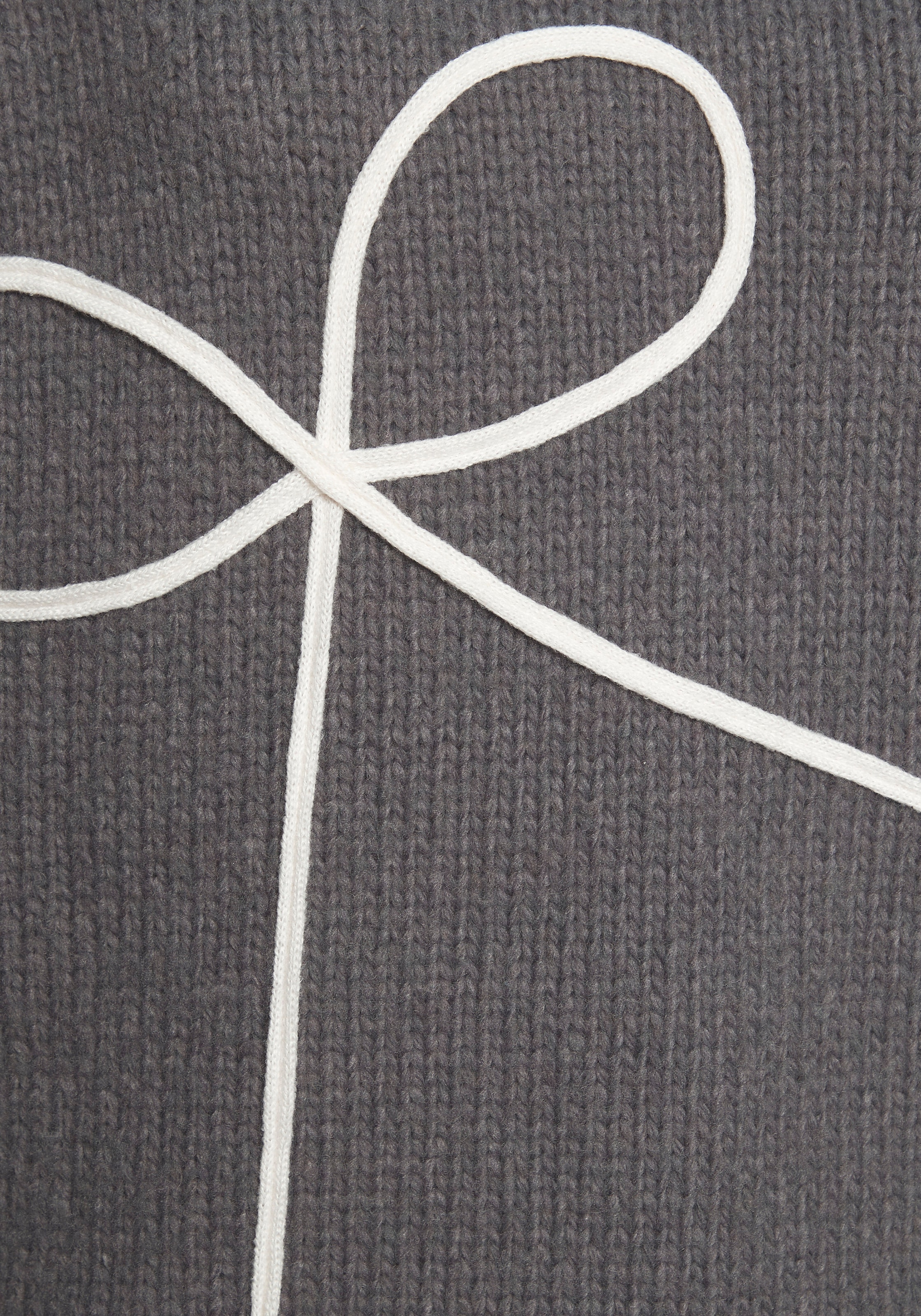 LASCANA Strickpullover mit Schleifen-Applikation vorne, casual