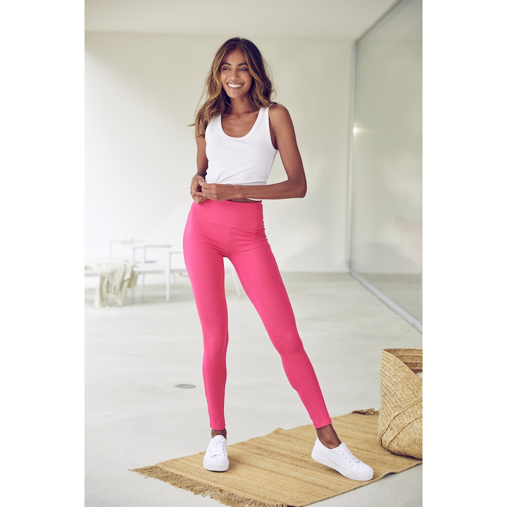 LASCANA Leggings, mit breitem Bündchen
