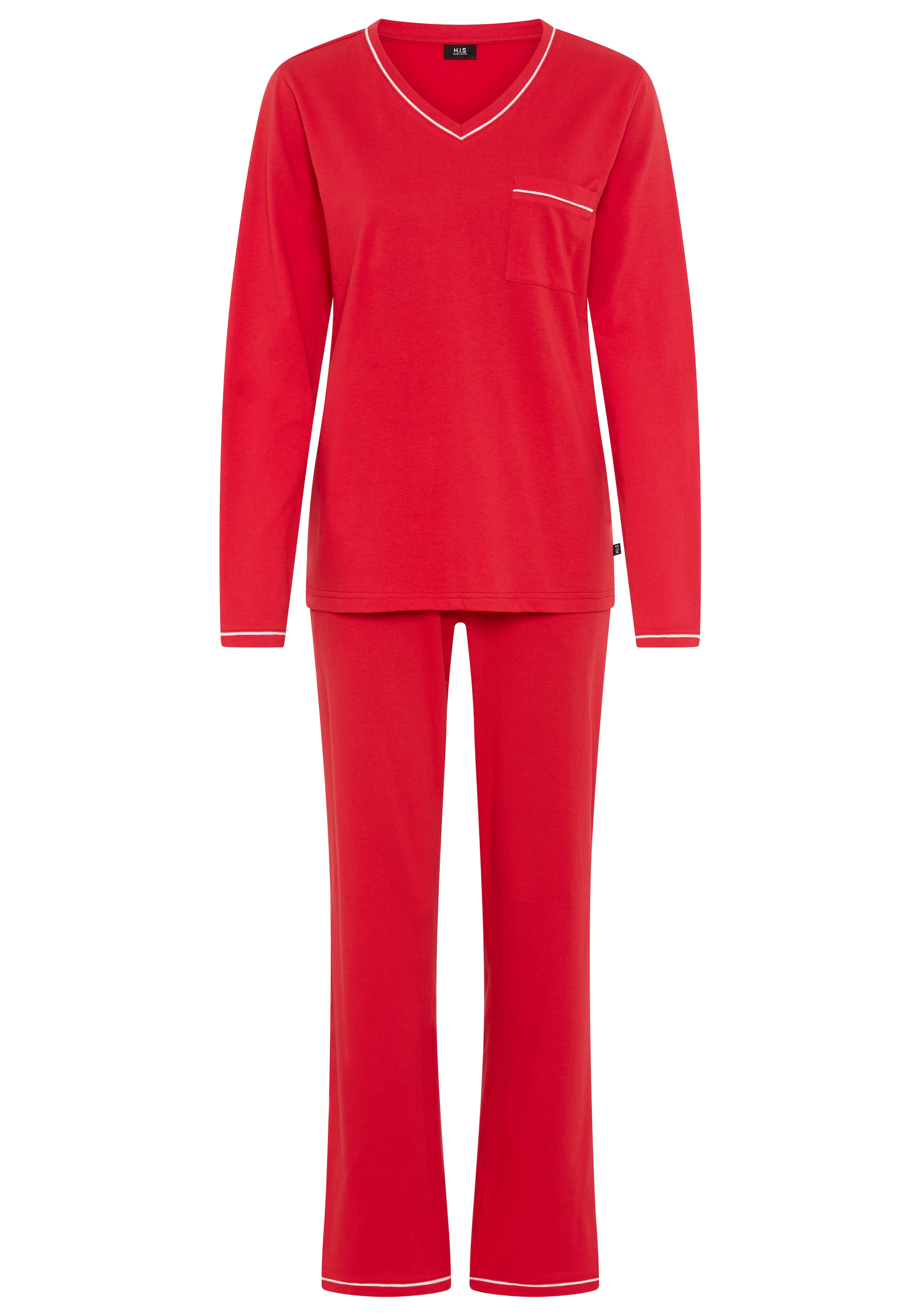H.I.S Pyjama Ensemble, 2 mit Paspelierung in Kontrastfarbe