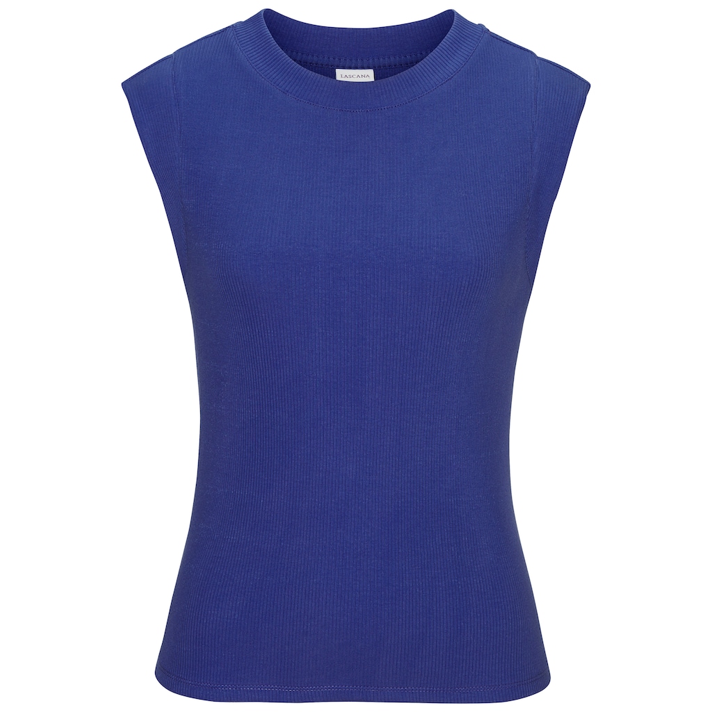 LASCANA Ripptanktop, mit breiten Trägern, figurbetonte Passform
