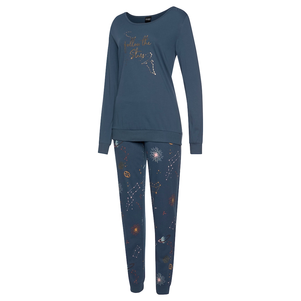 Vivance Dreams Pyjama, (2 tlg.), mit Galaxy-Print