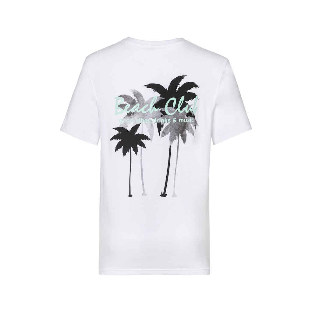Beachtime T-Shirt »mit grossem Rückenprint«, Regular-Fit, mit Print vorn und hinten