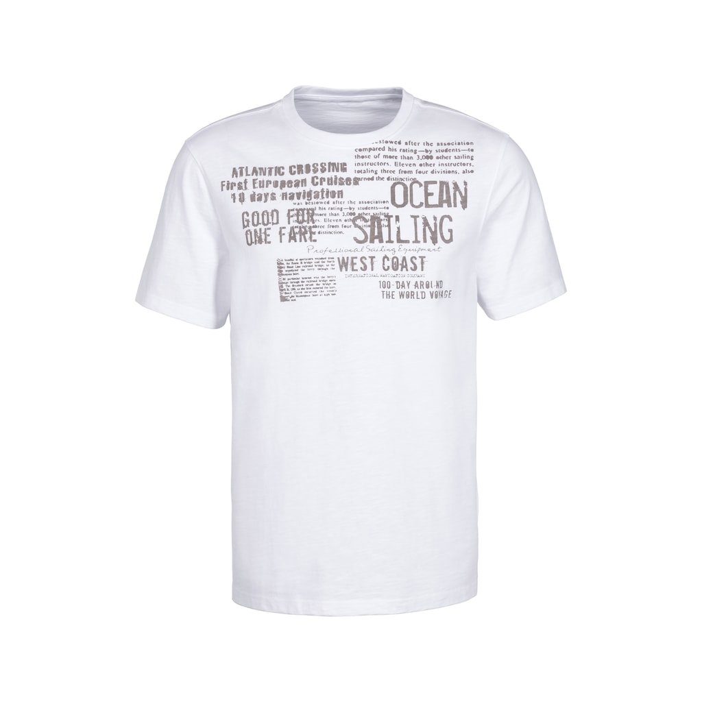 John Devin T-Shirt »mit Print«, Regular-Fit, aus Slub-Qualität, mit Print