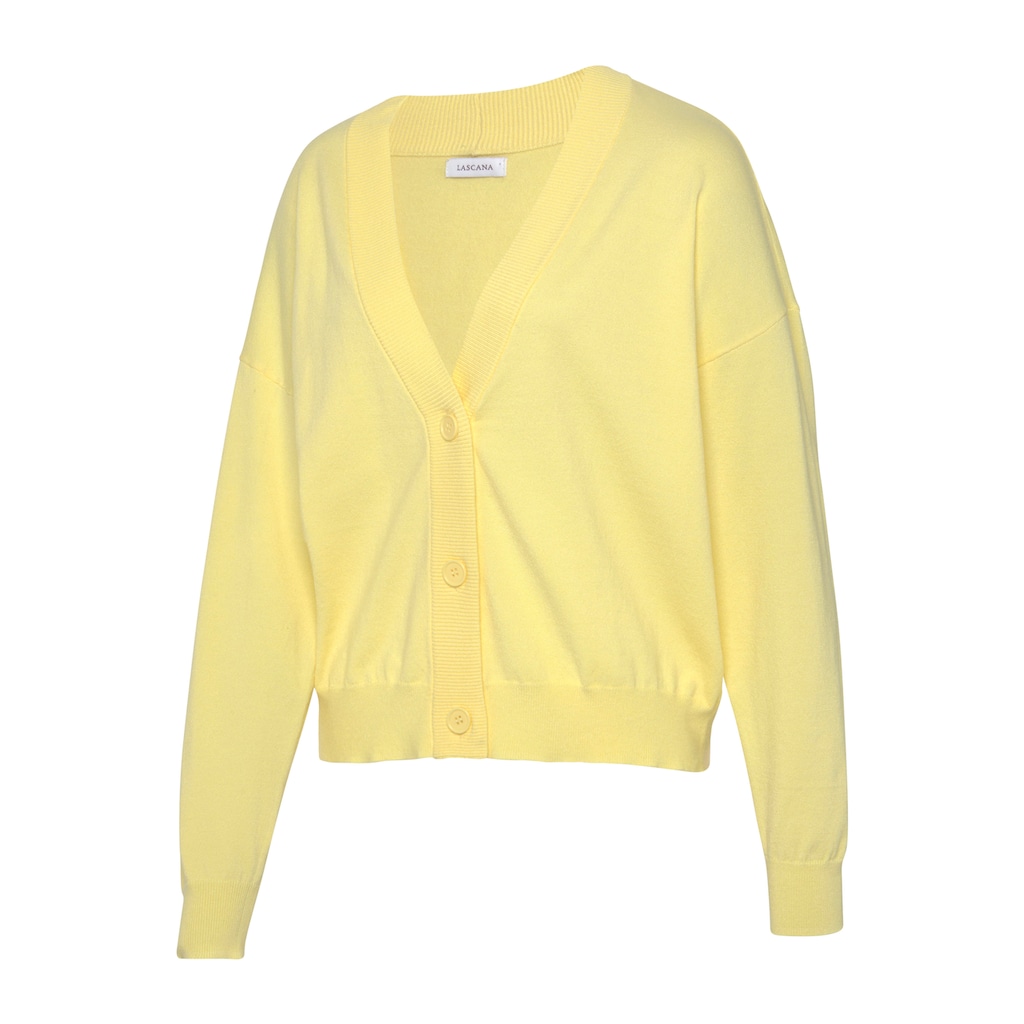 LASCANA Strickjacke, in kurzer Form, Loungewear