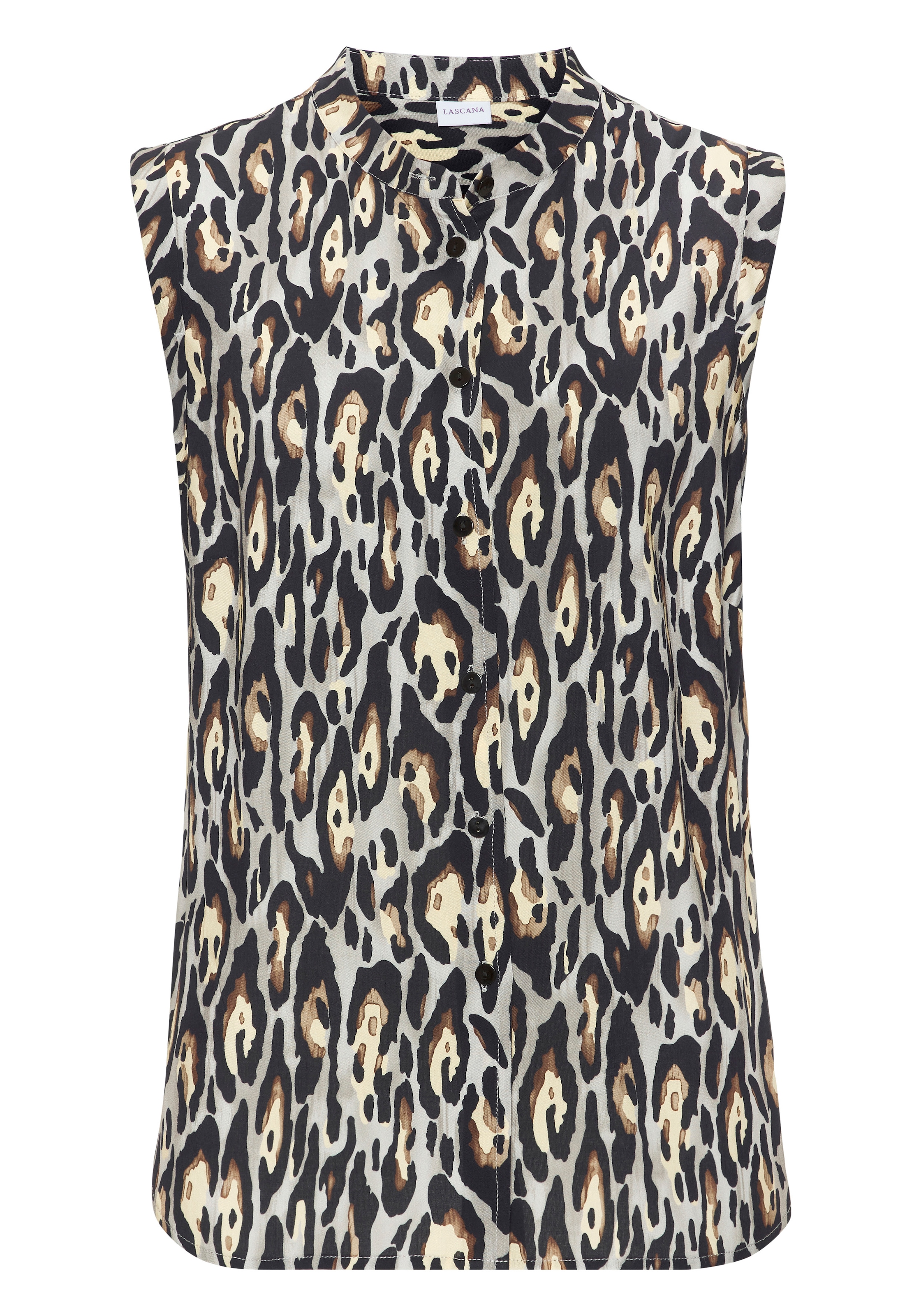 LASCANA Blouse à pression mit Alloverdruck, Blusentop aus Viskose