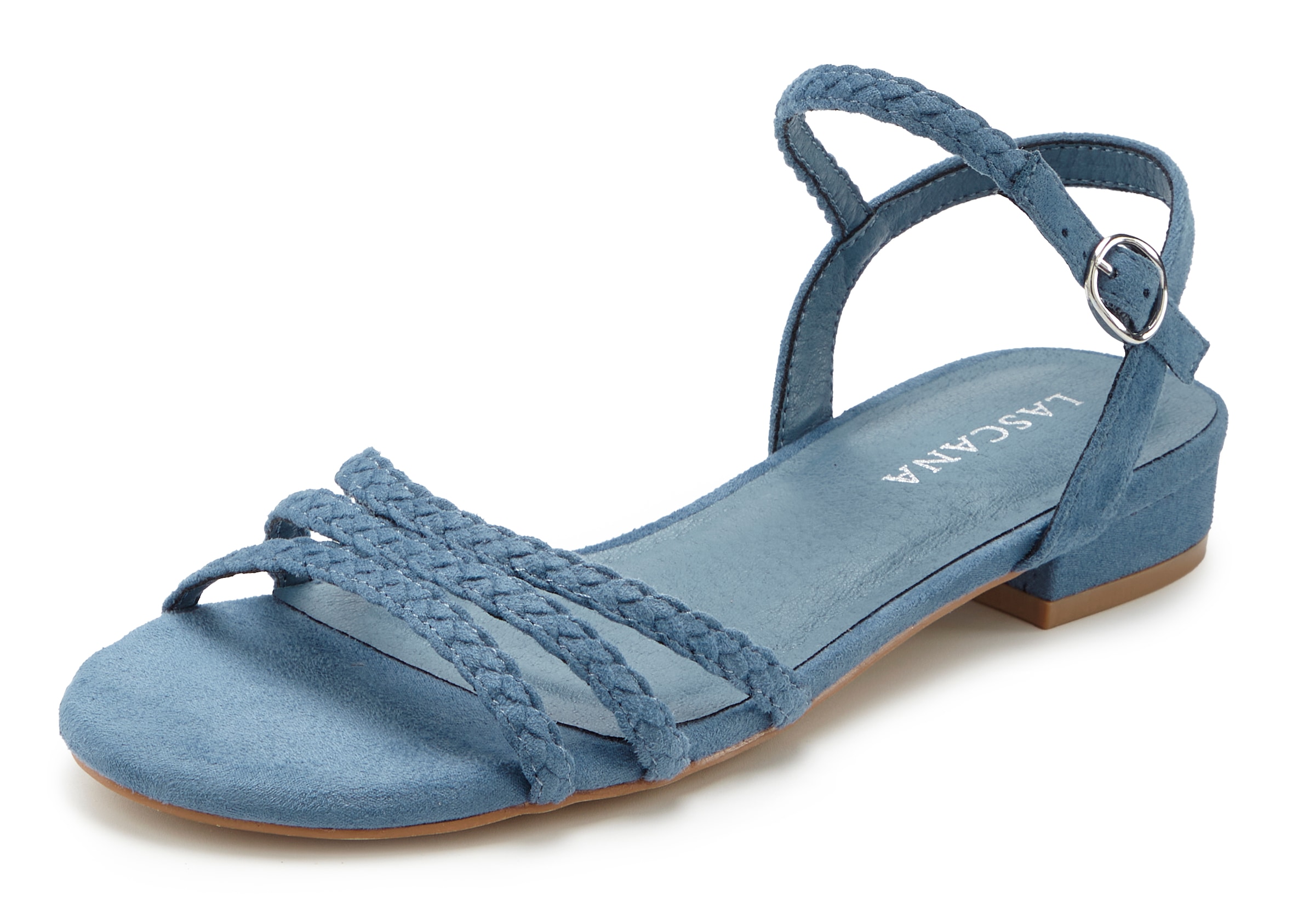 LASCANA Sandale »Sommerschuh«, Sandalette, Sommerschuh mit geflochtenen Riemchen VEGAN