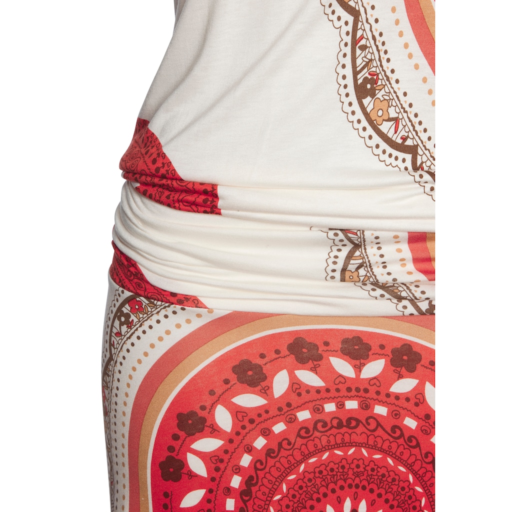 Beachtime Strandkleid, mit Alloverprint und verstellbaren Trägern, Sommerkleid, Jerseykleid