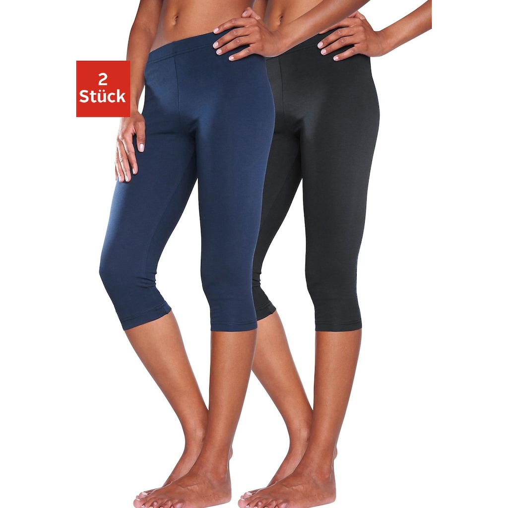 Vivance active Caprileggings, (2er-Pack), mit Gummibund, Loungewear
