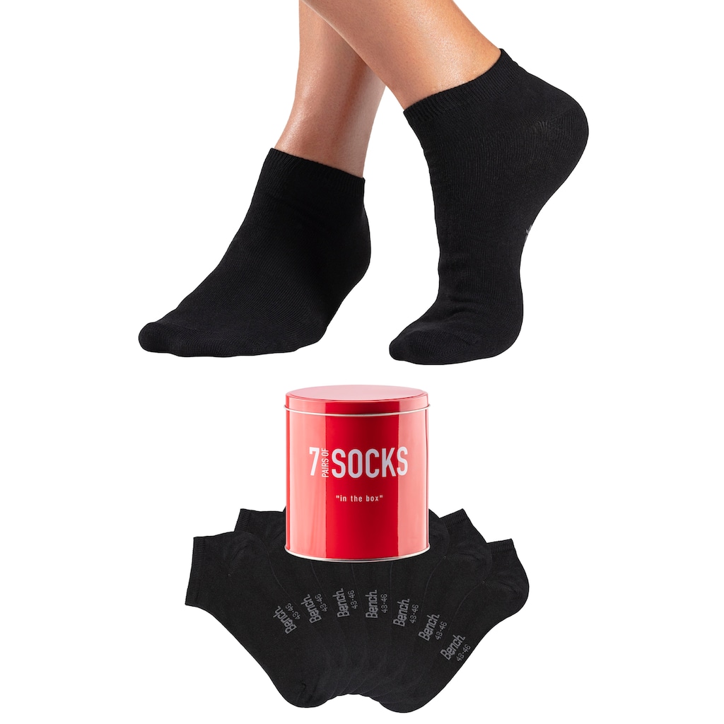 Bench. Sneakersocken, (Dose, 7 Paar), verpackt in der Dose