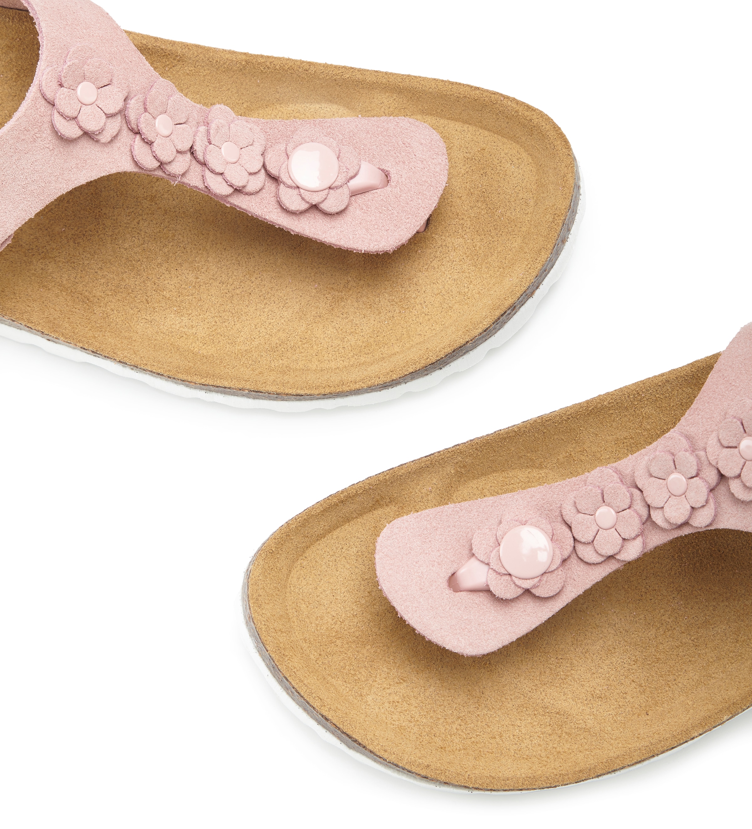 Vivance Pantolette »Mule, Sandale, offener Schuh, Sommerschuh,«  NEU aus Leder mit Korkfussbett und Blüten-Applikation