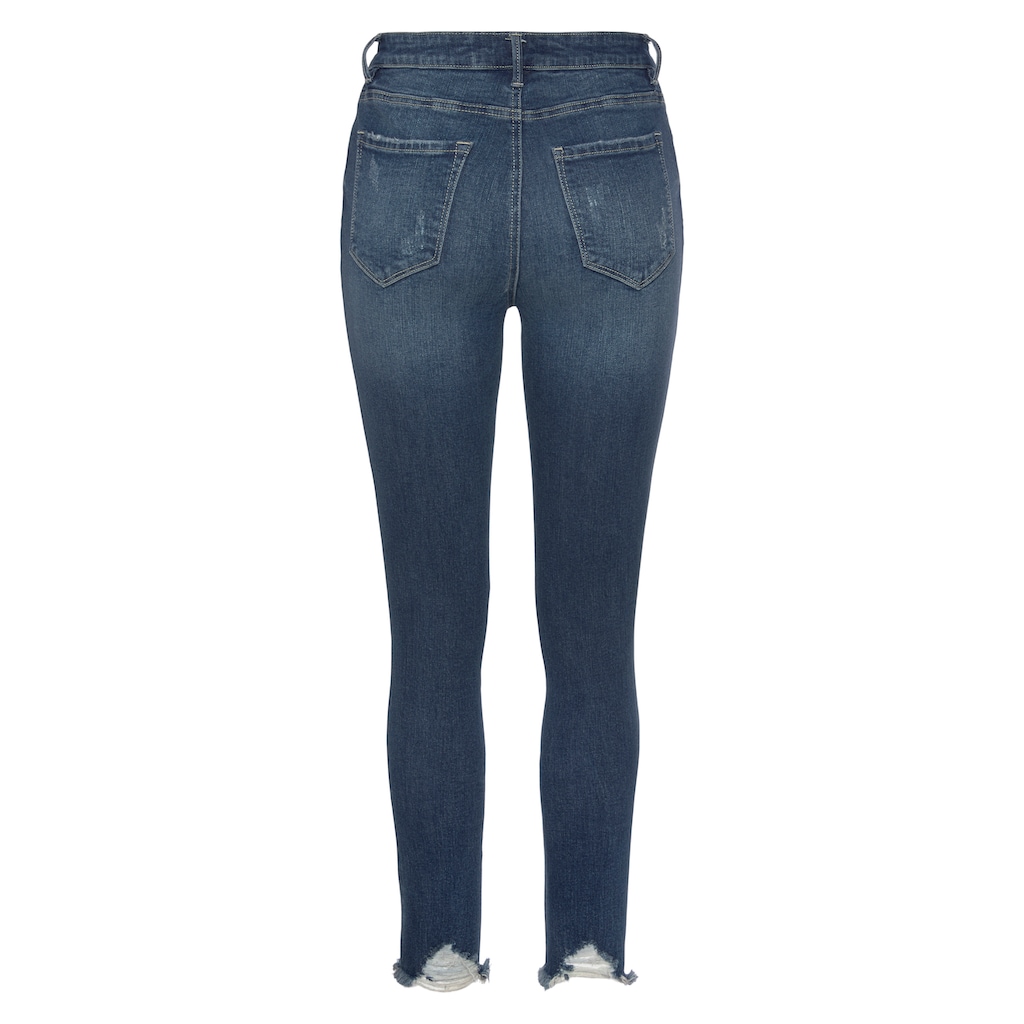 Buffalo Destroyed-Jeans, mit ausgefranstem Beinabschluss und Stretchanteil, schmale Passform