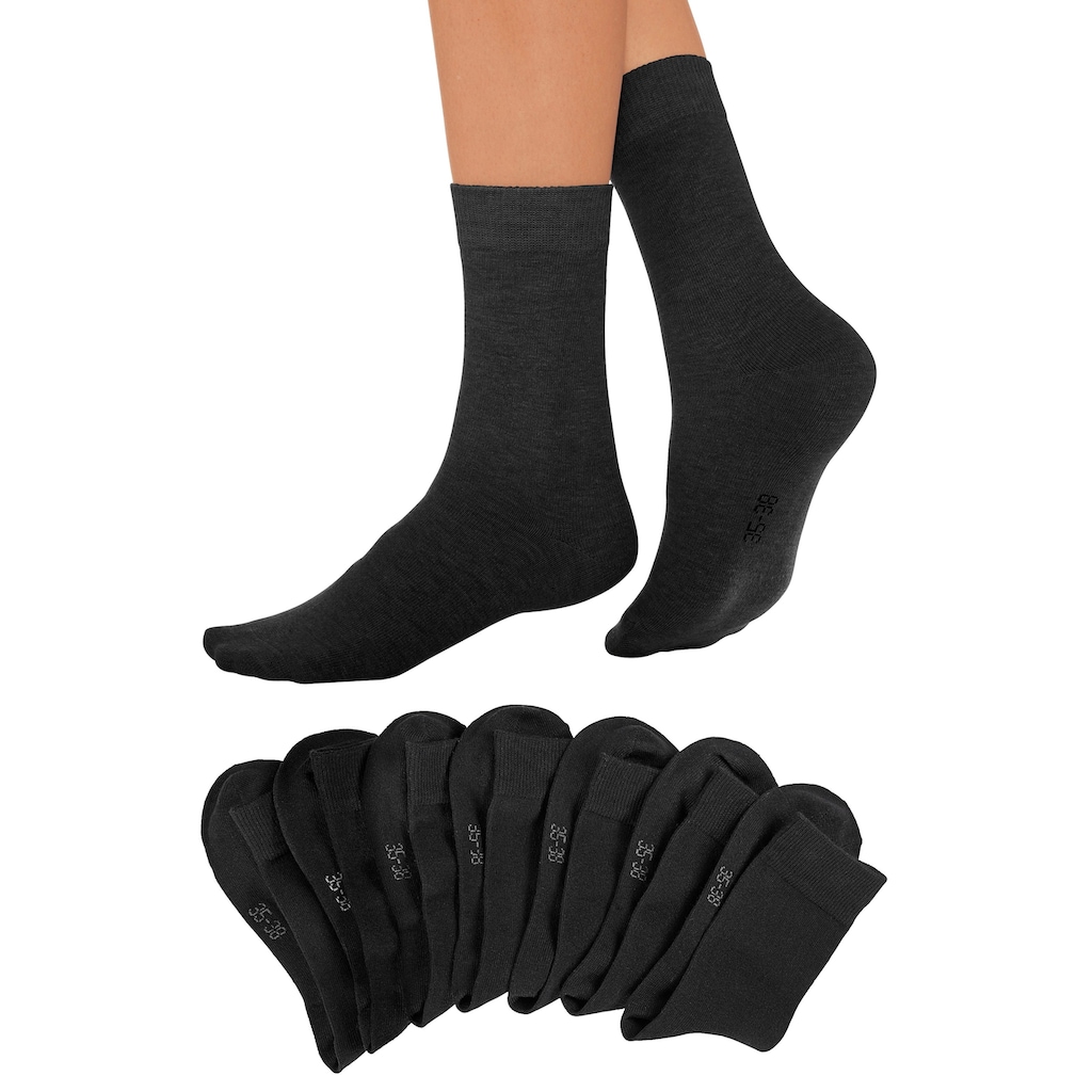 Lavana Basicsocken, (Packung, 7 Paar), mit druckfreiem Bündchen