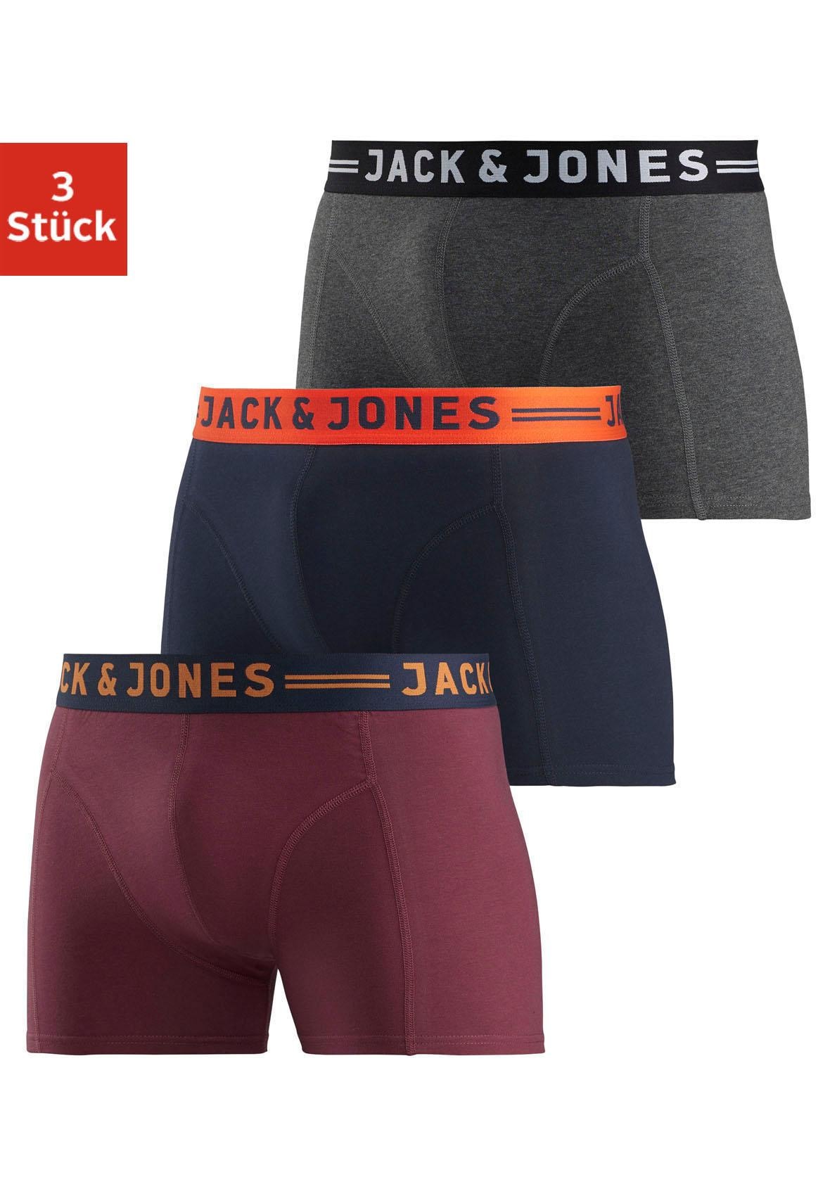 Jack & Jones Boxer »JAC Lichfield Trunks« Packung, 3 cuis mit kontrastfarbigem Bund