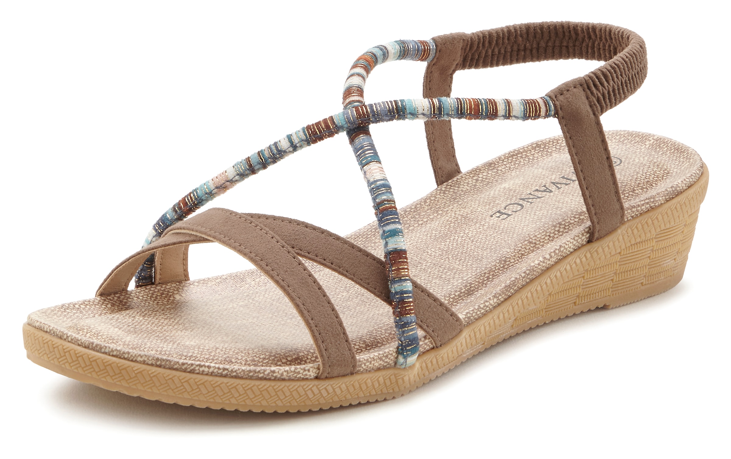 Vivance Sandale »Sommerschuh«, mit dezenten Schmuckelementen, Sandalette, Sommerschuh VEGAN
