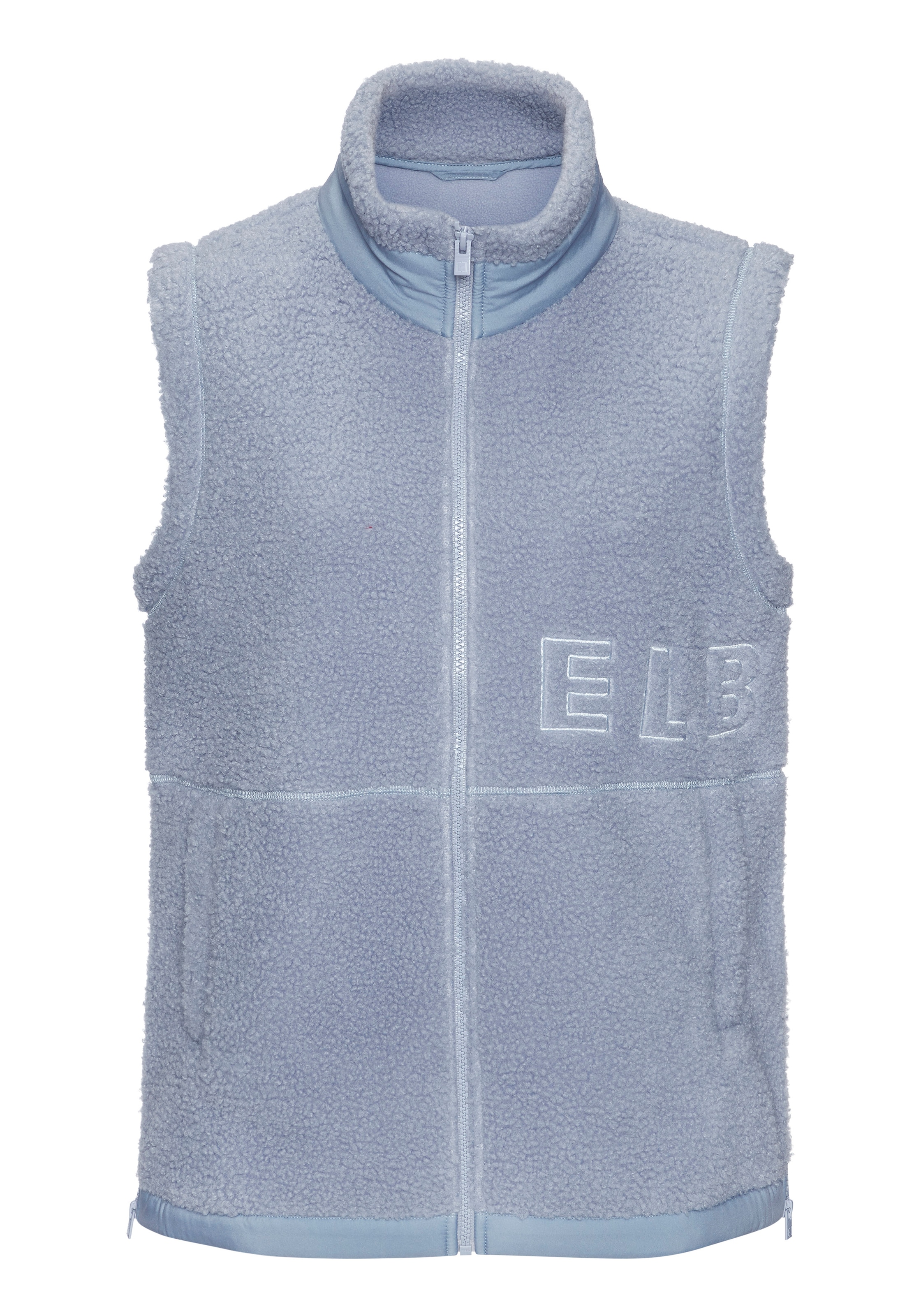 Elbsand Fleeceweste mit grosser Schriftzug-Stickerei