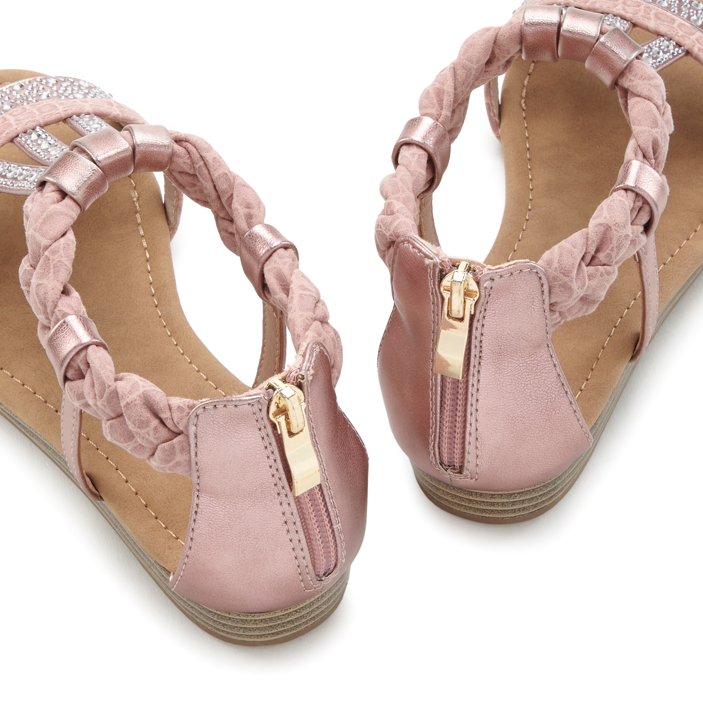 LASCANA Sandale »Sommerschuh«, mit Glitzersteinen, kleiner Keilabsatz, Sandalette, Sommerschuh VEGAN