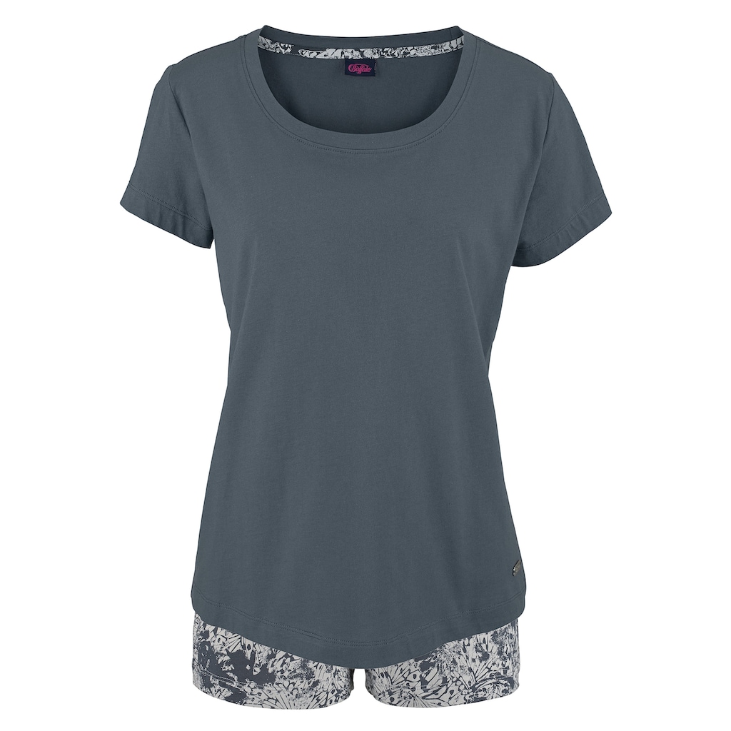 Buffalo Shorty, (2 tlg.), mit gemusterter Shorts und softem Basic T-Shirt