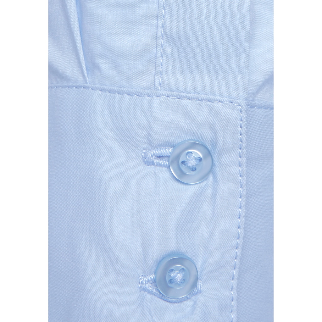 LASCANA Hemdbluse, hinten länger geschnitten, Damenbluse aus Baumwolle, klassisch-elegant