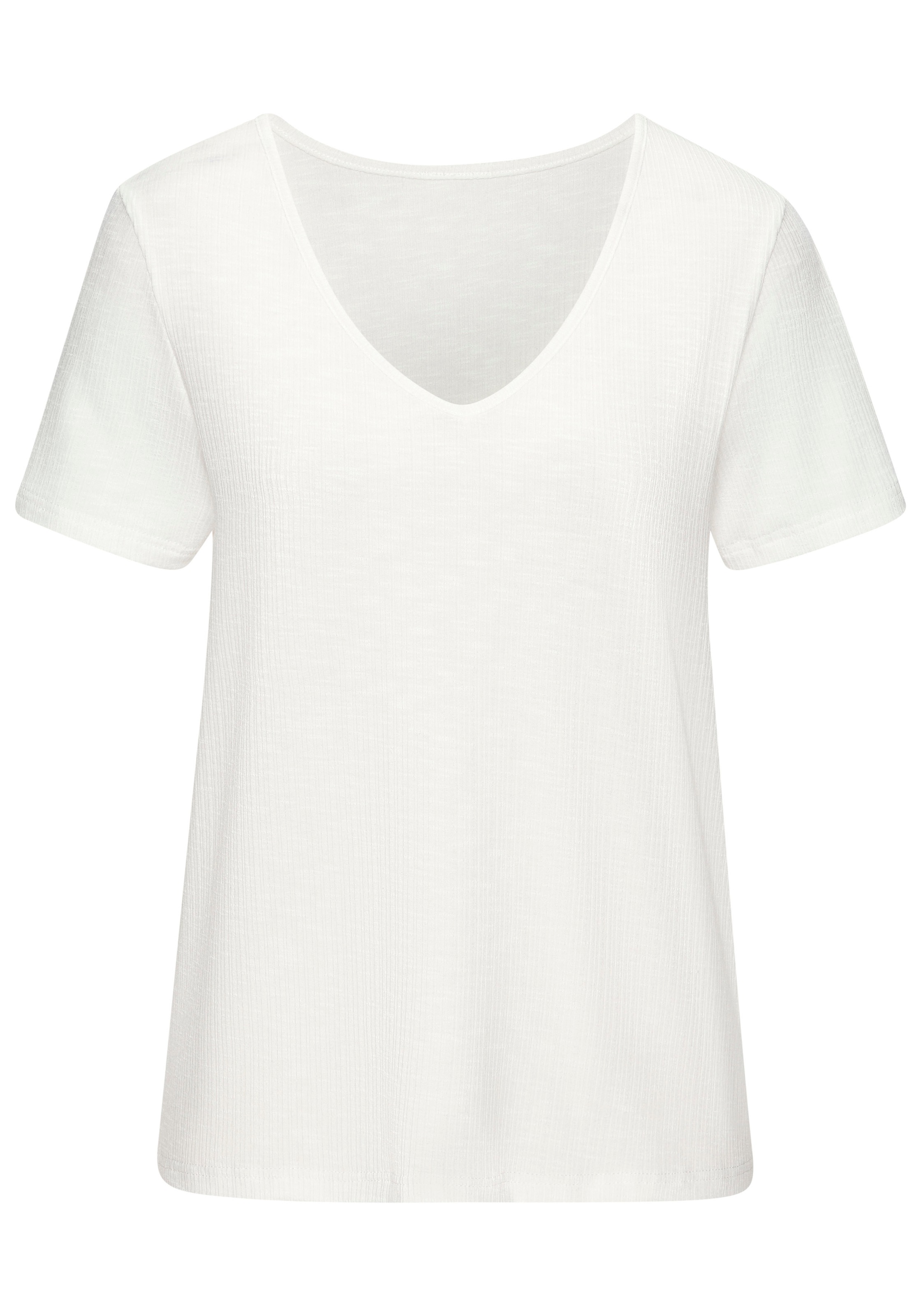 Vivance T-Shirt »mit modischer Rippstruktur« aus weichfliessender Qualität mit Viskose