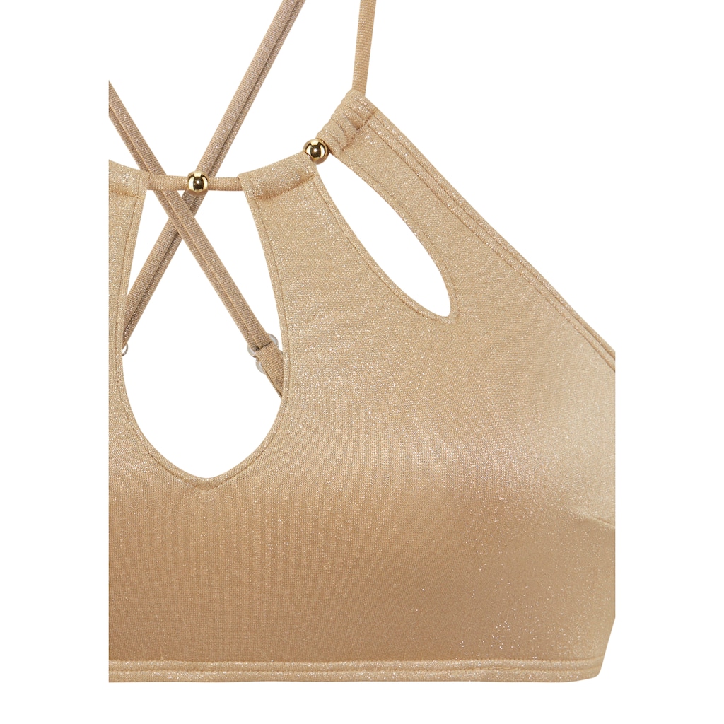 LASCANA Bustier-Bikini »Monaco«, Mit Zierperlen am Dekolleté