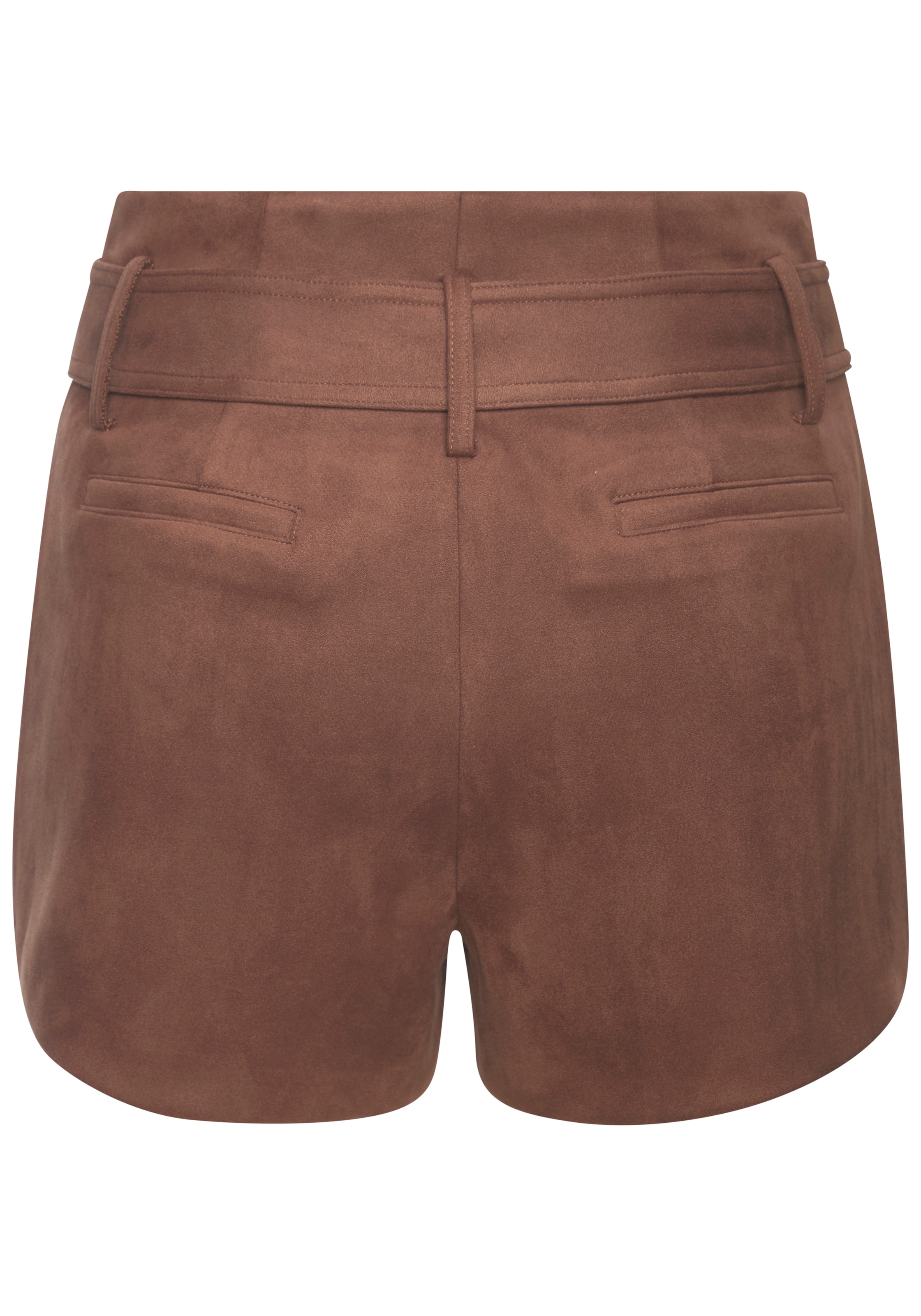 LASCANA Short »aus Velourlederimitat mit Gürtel«  shorts en similicuir, festival, fête, à la mode