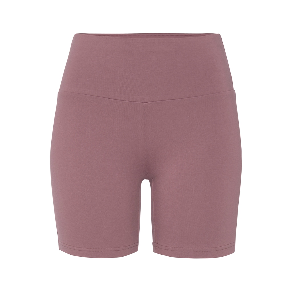 LASCANA Shorts, mit breitem Bündchen und Logodruck