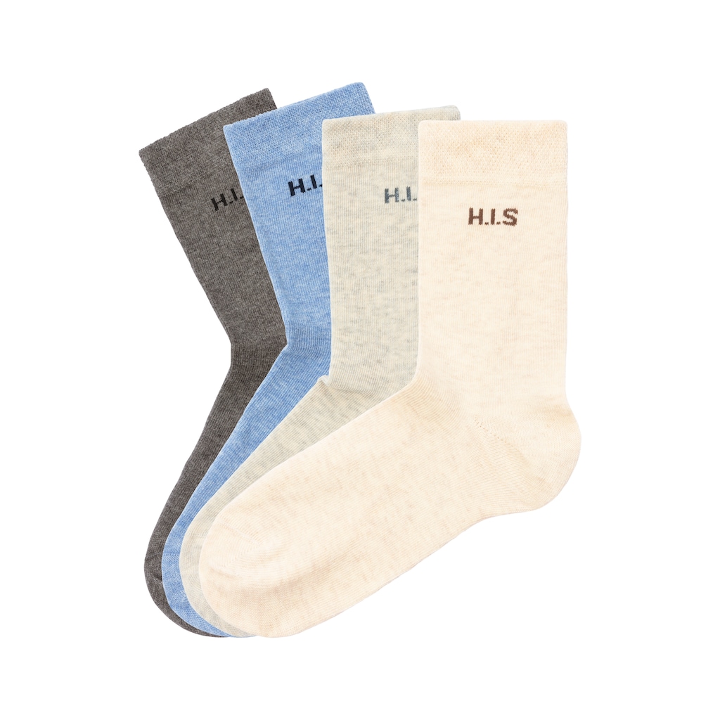 H.I.S Socken, (Packung, 4 Paar), ohne einschneidendes Bündchen