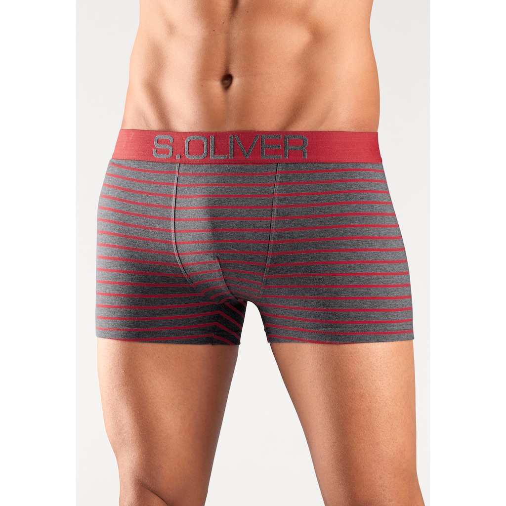 s.Oliver Boxer »Boxershorts für Herren«, (Packung, 4 St.), mit kontrastfarbenem Webbund