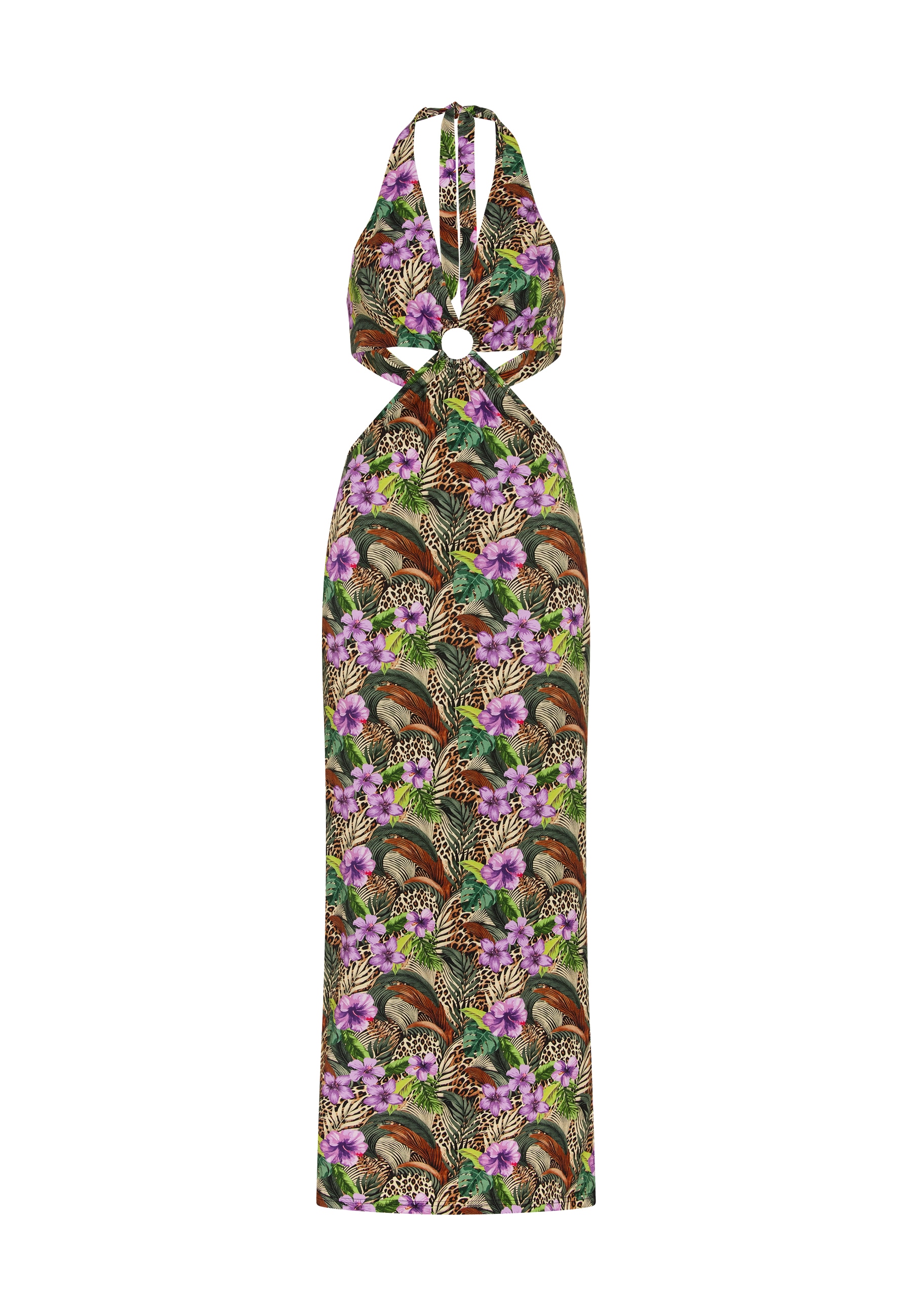 LSCN by LASCANA Maxi robe avec découpes, robe dos nu à imprimé intégral