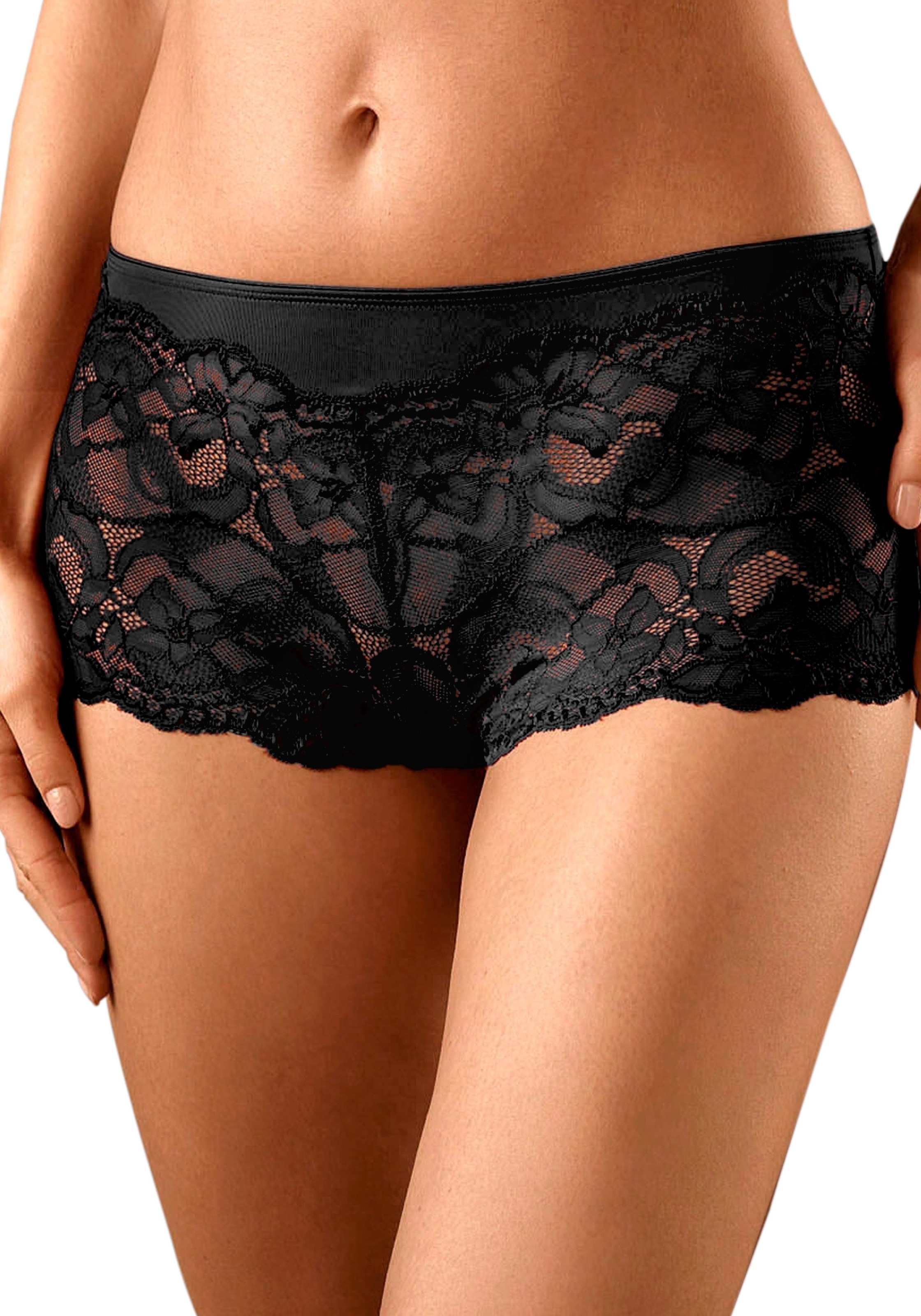 Vivance Panty 2er-Pack, weiches Microfaser Bündchen und zarte Spitze
